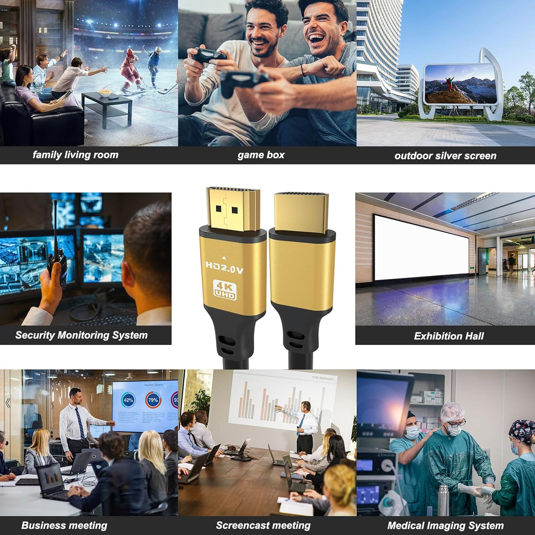 jojobnj 4K HDMI Kabel 15M, 4K@60Hz, 18Gbps Highspeed HDMI 2.0 Kabel, Ultra HD,Ethernet Audio Return,