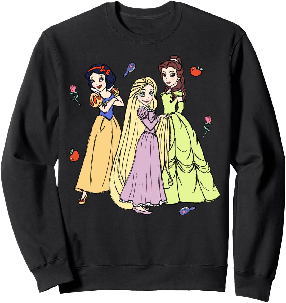 Disney Princess Rapunzel Snow White Belle Cartoon Sketch Sweatshirt