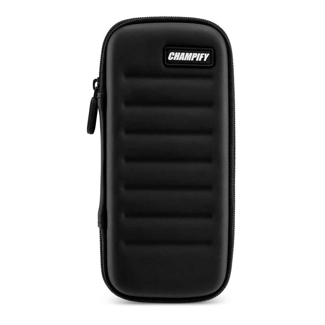 Champify® Darttasche schwarz mit Haltesystem gegen Verrutschen der Dartpfeile | Hard-Case zum Schutz