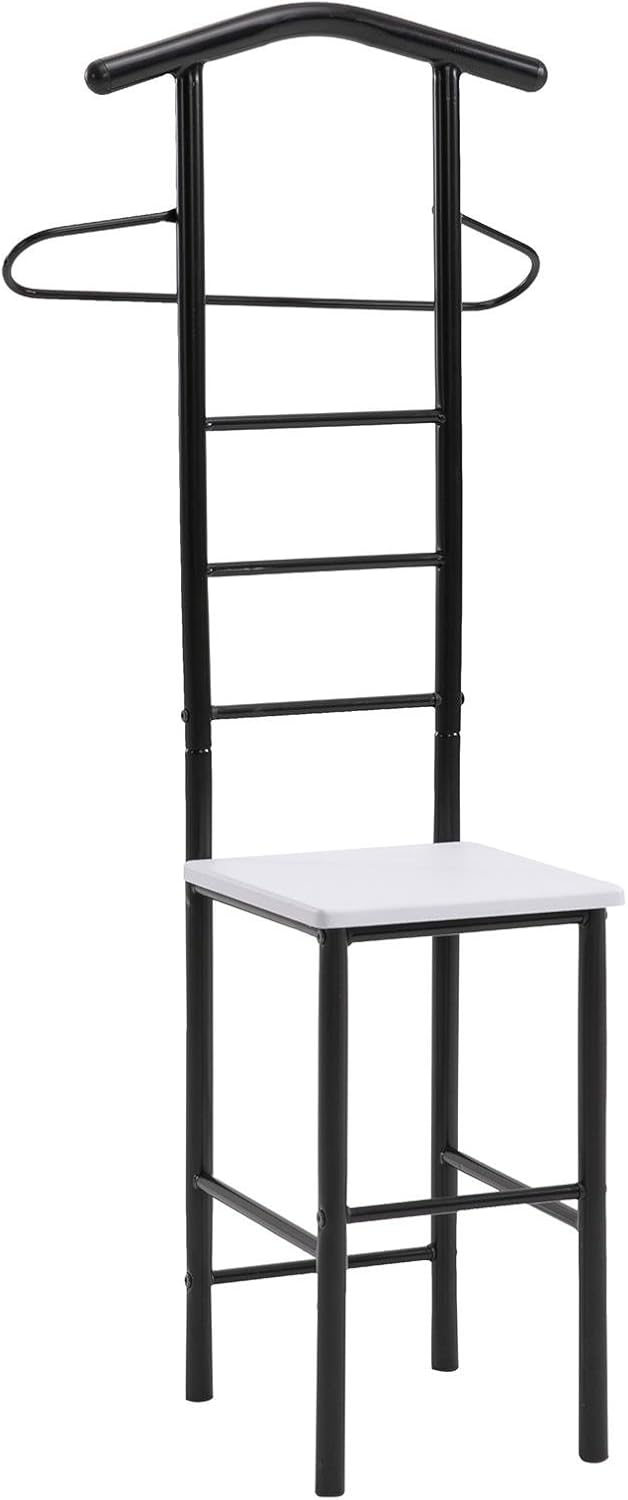 CARO-Möbel Herrendiener JIVO Stummer Diener Kleiderständer in schwarz/weiss, 121 cm, Garderobe mit H