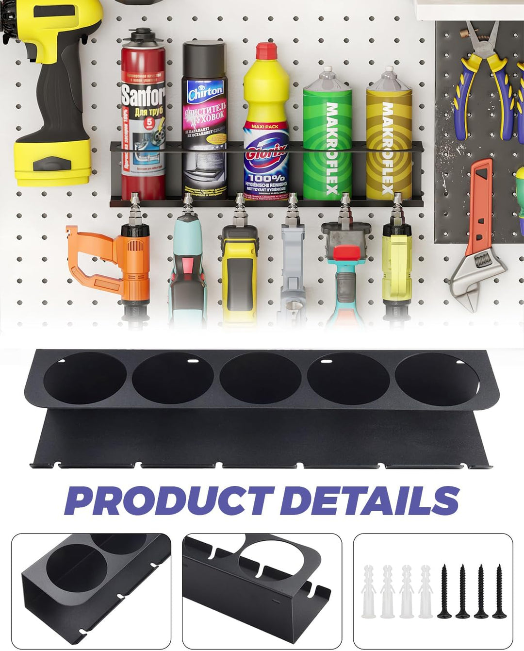 Dosenhalter, Spraydosenhalter, Sprühdosenhalter, Druckluft Werkzeug Zubehör für Garage Werkstatt, Pl