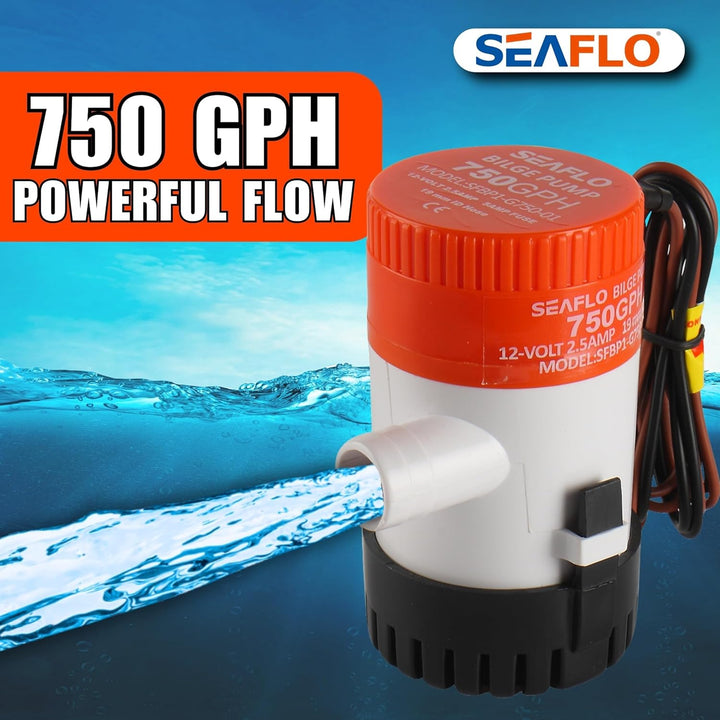 SEAFLO Elektrische Marine Bilgepumpen (750 GPH), 750 Gph