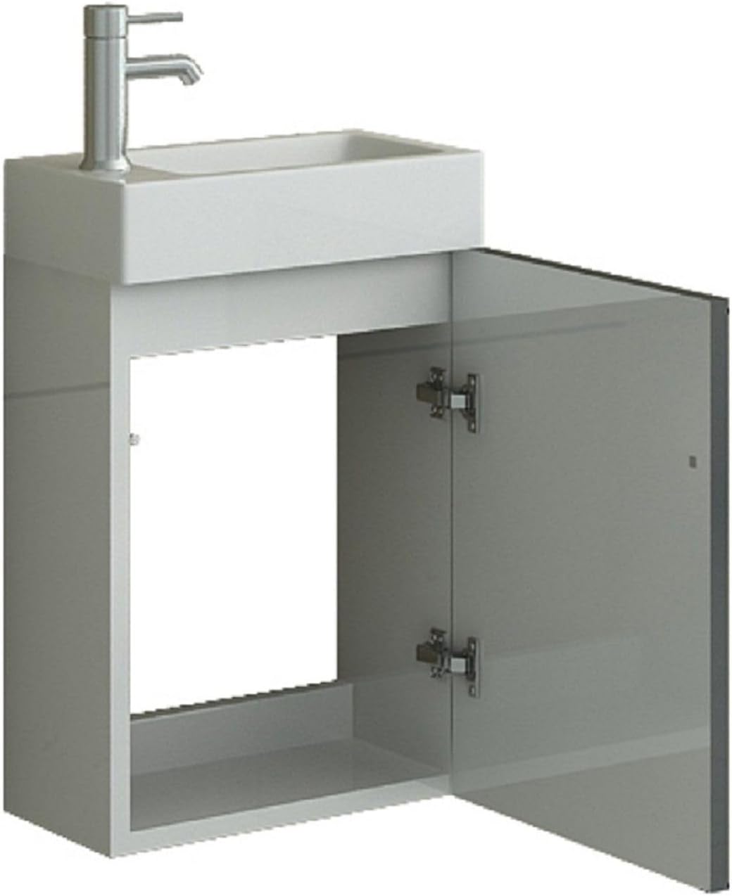 Jet-line Badmöbel Waschbecken Bad Ausstattung Unterschrank Waschplatz Badset 'Aarau (Grau), Grau