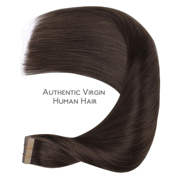 WENNALIFE Tape Extensions Echthaar, 20pcs 40g 30cm 12 Zoll Helles Dunkel Braun Remy Invisible Tape E