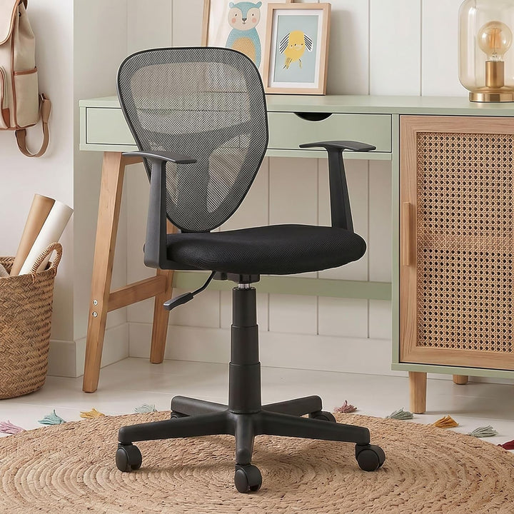CARO-Möbel Kinderdrehstuhl Studio - Ergonomischer Schreibtischstuhl mit Armlehnen, Verstellbar, schw