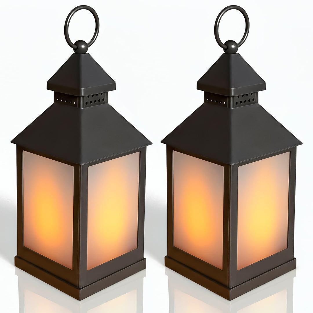 Eaxus® 2er Set LED Laterne für Draussen - Notfallleuchte Blackout. Windlicht mit Flammeneffekt Kerze