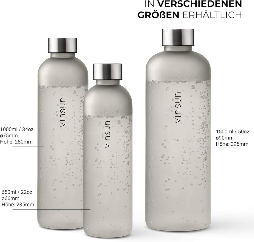 VINSUN Trinkflasche - wiederverwendbar, Kohlensäure geeignet, BPA frei, Tritan - Leichte Wasser Flas