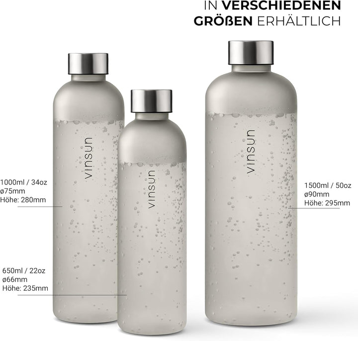 VINSUN Trinkflasche - wiederverwendbar, Kohlensäure geeignet, BPA frei, Tritan - Leichte Wasser Flas