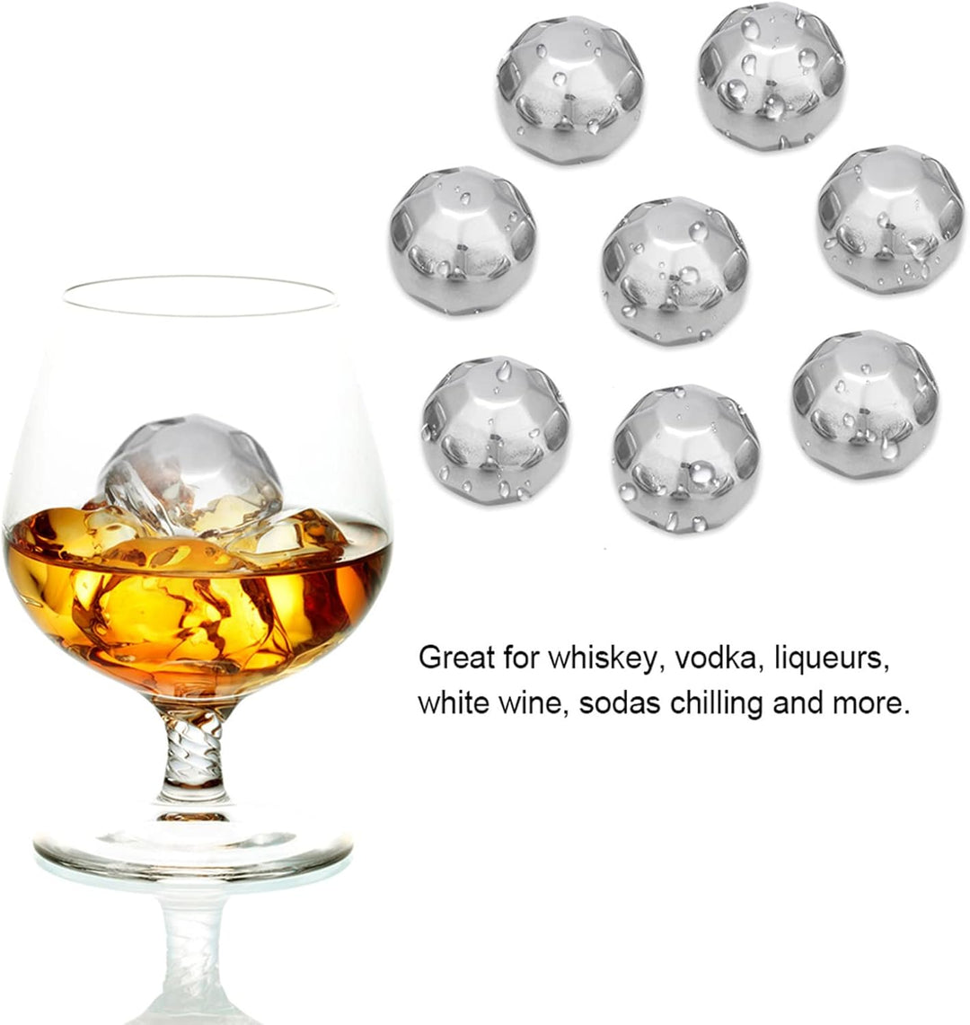 Edelstahl-Eiskugeln, wiederverwendbare Edelstahl-Whisky-Eiskugeln, Metall-Eiskugelwürfel, Getränkekü
