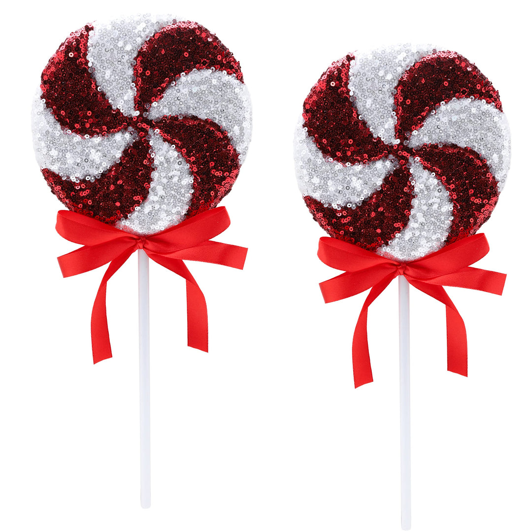 Christmas Concepts® Packung mit 2 36 cm riesigen glitzernden Pailletten-Lollipop Weihnachtsdekoratio
