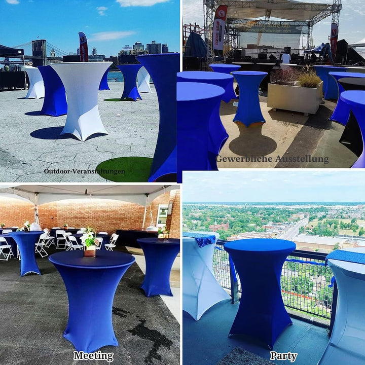 3er-Set Stretch Stehtisch Husse für Bistrotisch Ø 80-85 cm Elegante,Verstärkung im Fussbereich,40°C