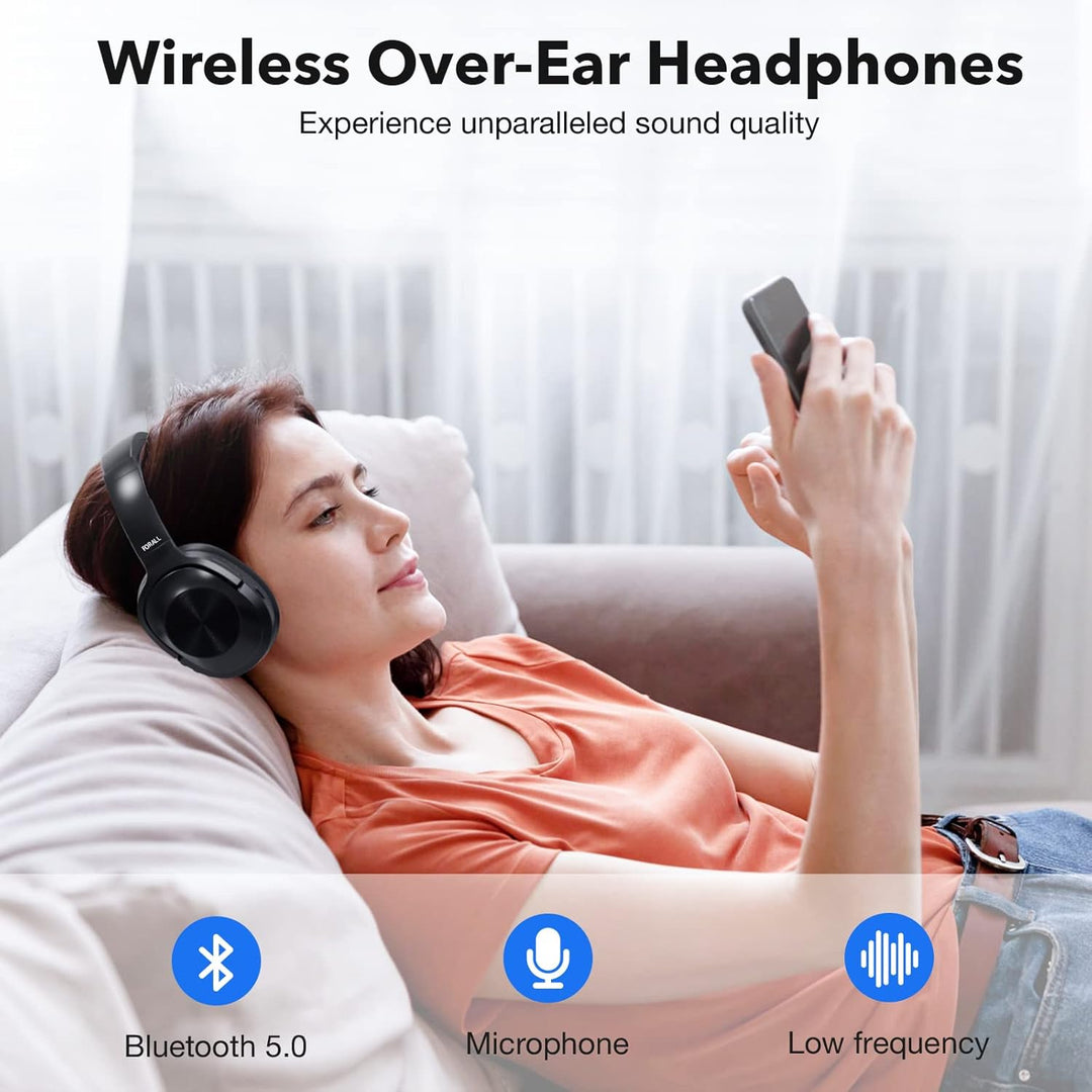 FORALL U20 Over Ear Kopfhörer Bluetooth Noise Cancelling Kopfhoerer, Fast Charging, 40H Spielzeit, A