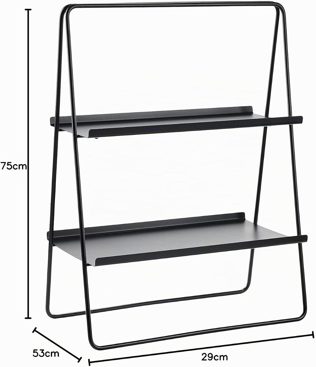 Zone Denmark A-Table Regal, Standregal aus Metall, 53 x 29 x 75 cm, Schwarz 53 x 29 x 75 cm Schwarz,