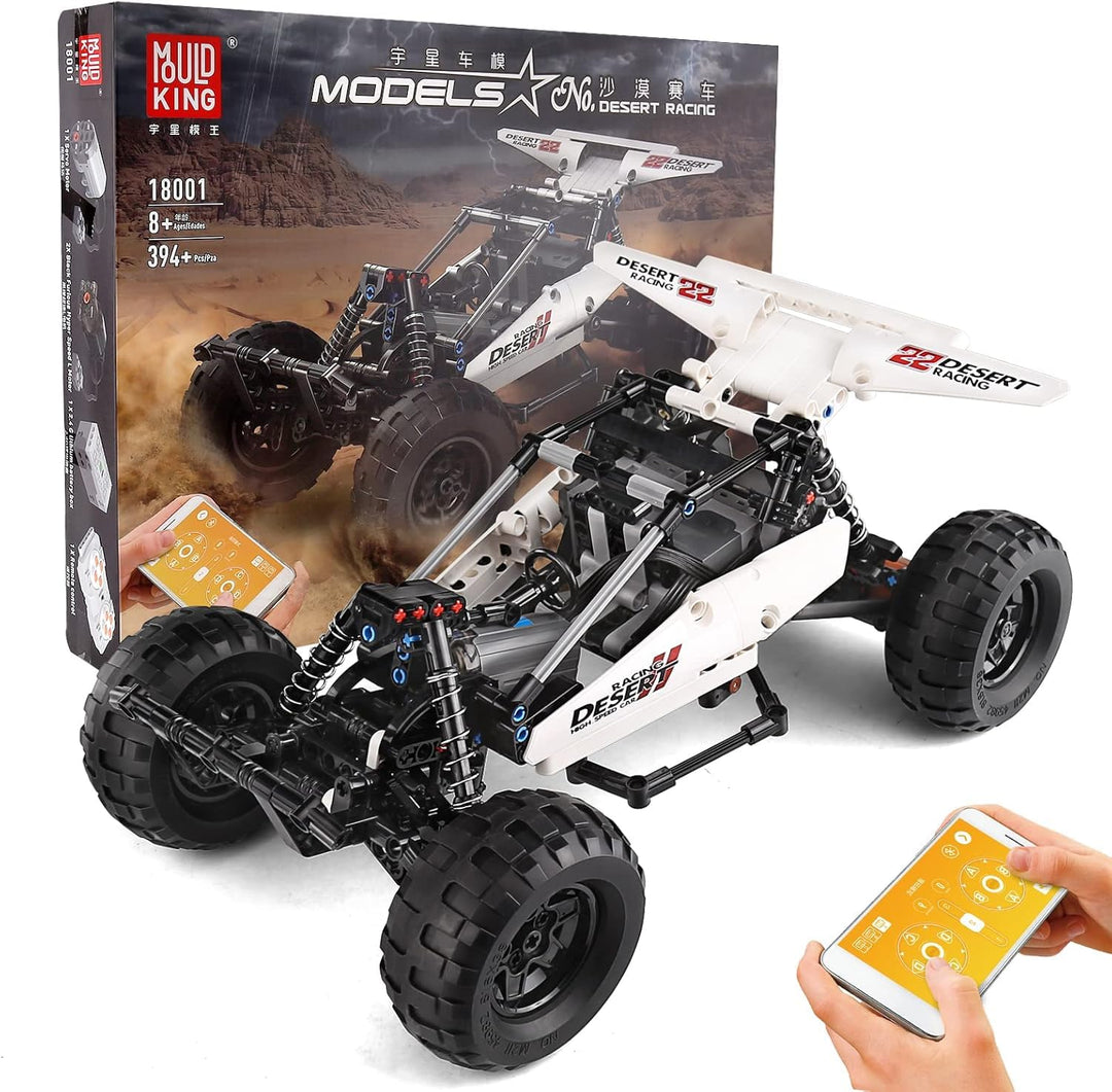 Mould King 18001 Technologie Offroad Rennwagen, 394 Stück Mit 3 Motoren, Modellbaustein Der Mechanis