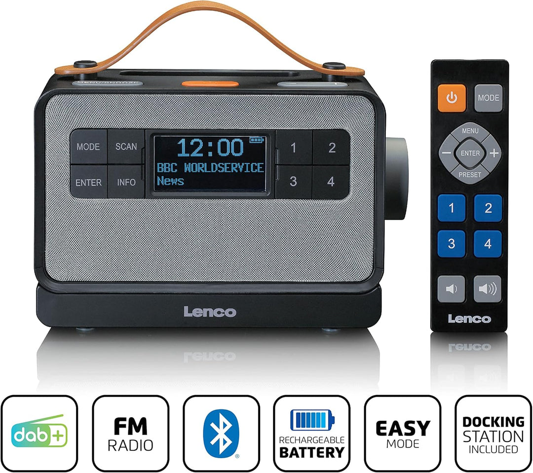 Lenco PDR-065 Demenz und Alzheimers tragbares DAB+ Radio - Bluetooth - FM Radio - einfacher und norm