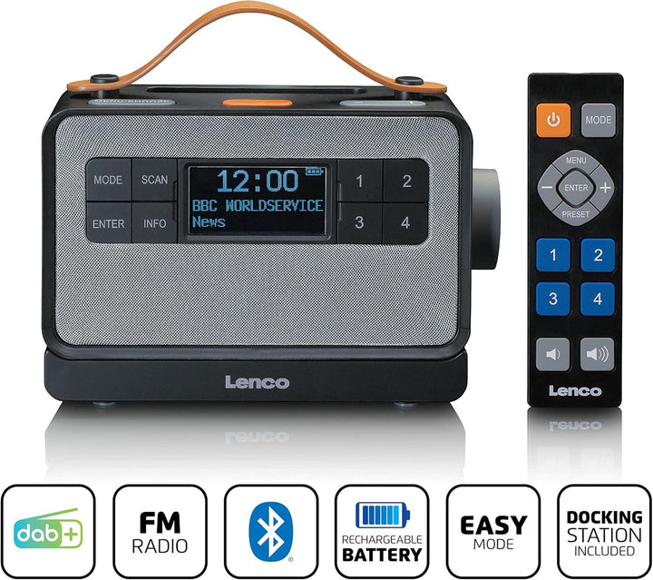 Lenco PDR-065 Demenz und Alzheimers tragbares DAB+ Radio - Bluetooth - FM Radio - einfacher und norm