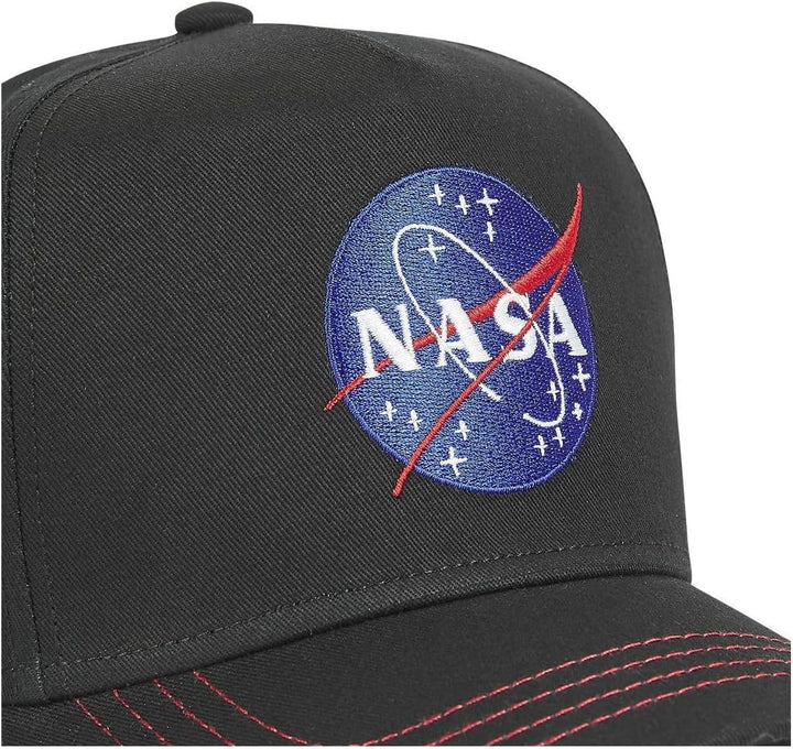 Tracker Kappe Herren 100% Baumwolle, Cap Herren, Nasa-Logo, Empfindliche Haut, Schwarz, Einheitsgrös