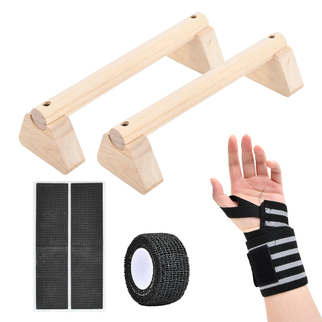 2 Pcs Liegestützgriffe 25cm 30cm, Dickerer, Tragfähigkeit 300kg, mit Handgelenkbandagen Verstellbar,