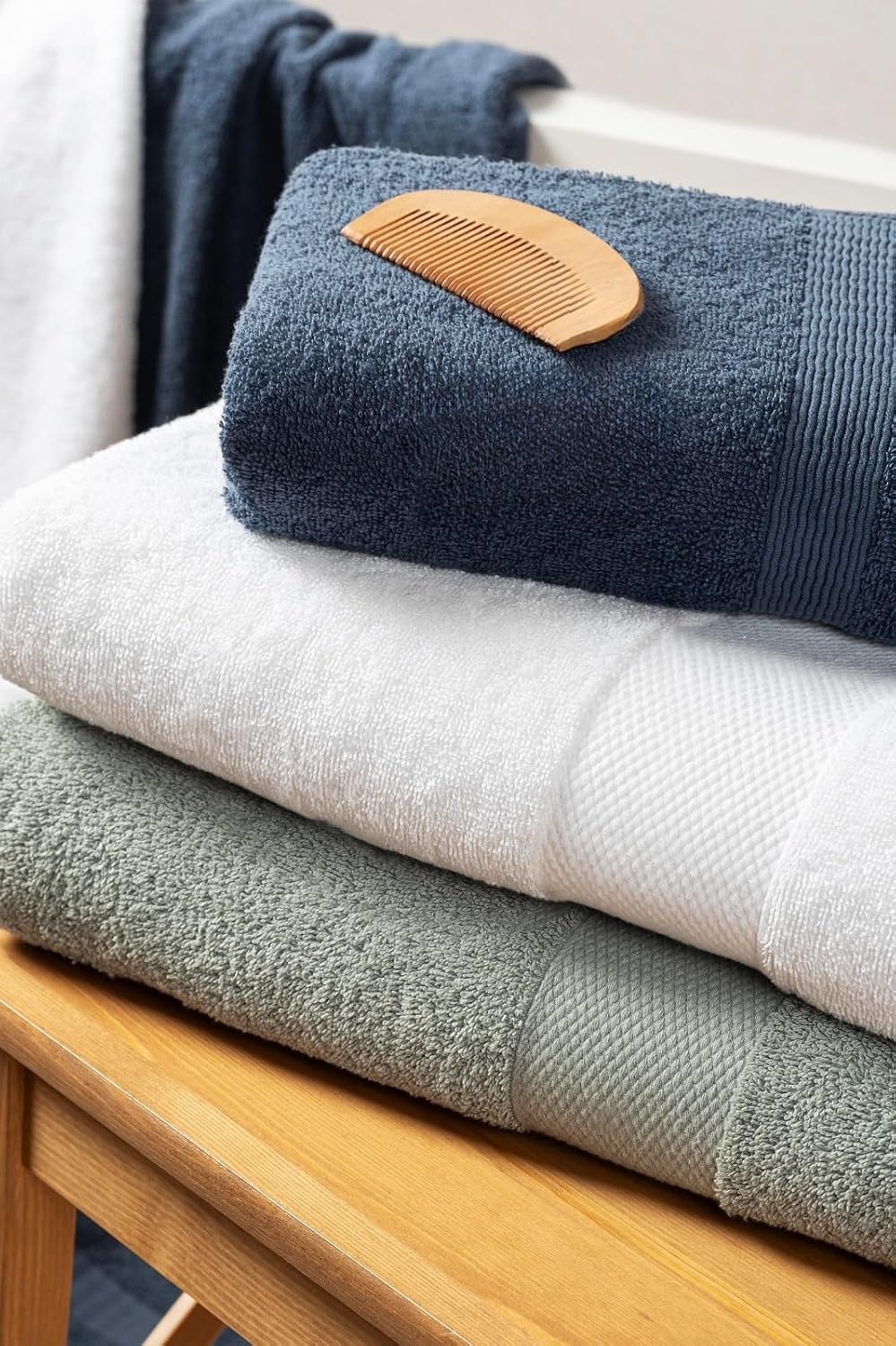PandaHome Handtuch Set aus Baumwolle - 2 Badetucher, 2 Handtücher - 100% Baumwolle Towel, Schnelltro