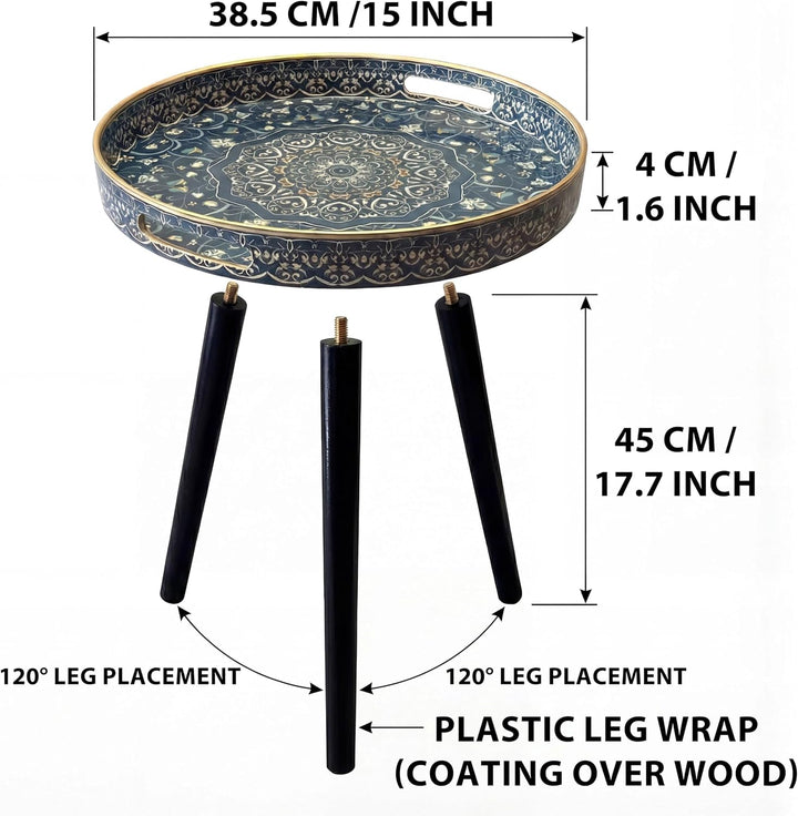 Runde Aussentische mit 3 abnehmbaren Holzbeinen, vielseitiger Tisch, perfekt für runden Kaffeetisch,