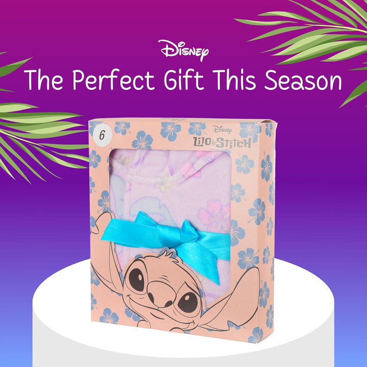 Disney Stitch Bademantel für Mädchen, Warmer und Weicher Fleece Morgenmantel Geschenk für Mädchen, G