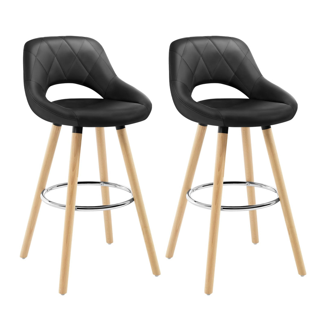 WOLTU Barhocker 2er Set, Barstuhl Küchenhocker Thekenhocker, Hocker mit Rückenlehne Fussstütze, aus