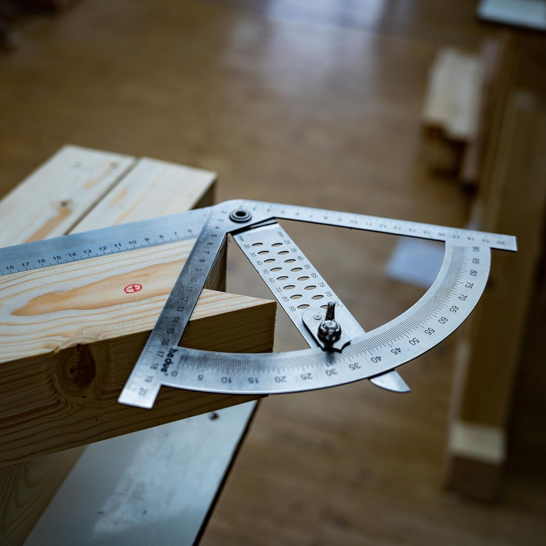 hedue® Alphawinkel Mikro - Kleiner Alpha Winkel für Zimmerer, Anreisswinkel & Präzisionswinkel in Ei
