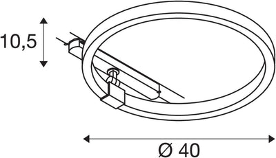 SLV 3 Phasen System Leuchte 3~ ONE 40 TRACK DALI / LED 3-Phasen-Strahler, Spot, Decken-Strahler, Dec