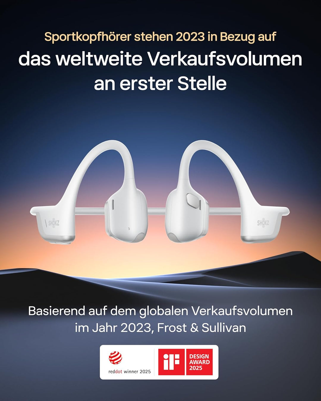 SHOKZ OpenRun Pro 2 Mini Knochenschall Sportkopfhörer, Open-Ear-Ohrhörer mit Bluetooth 5.3, Mikrofon