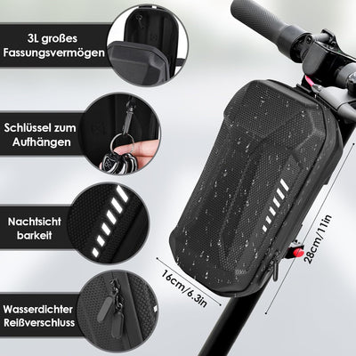 Pfloge® E Scooter Schloss, Handschellenschloss mit Wasserdichte Tasche 3L, Schloss für E Scooter mit