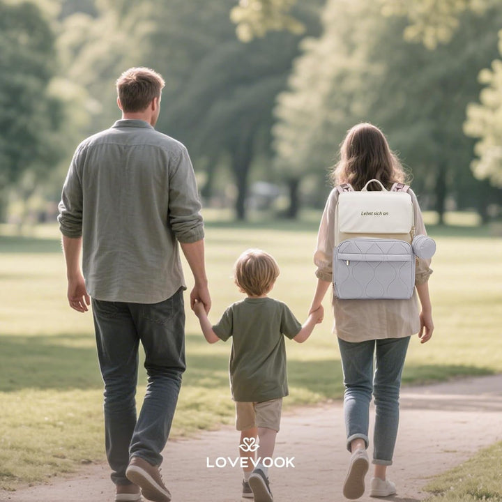 LOVEVOOK Wickelrucksack Gross Wickeltasche Rucksack Diaper Bag für Mama Papa | Lässig Babytasche mit