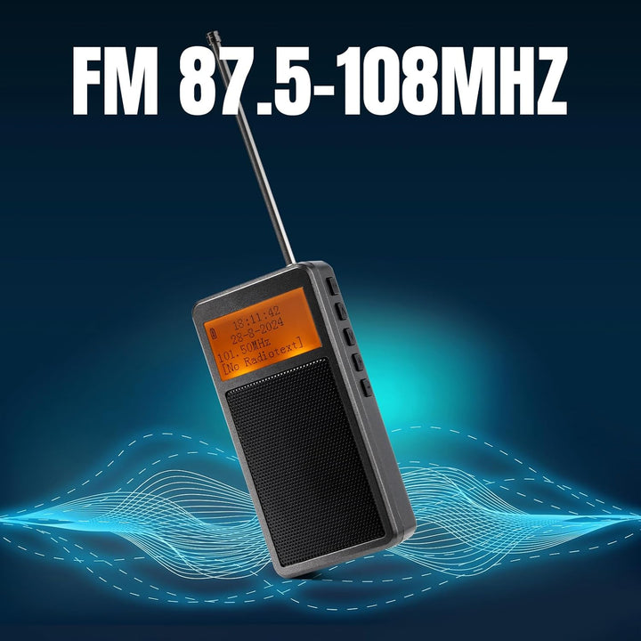 Raddy RF205 Tragbares FM Radio, Taschen-Mini-Radio mit BT 5,3 Verbindung, FM-zu-BT-Signalausgang, MP