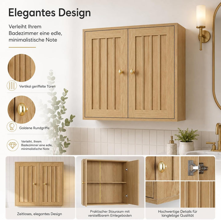 Semiocthome Hängeschrank Bad, Geeignet Als Badezimmerschrank Hängend Für Bad Und Flur, 56(H)×20(B)×6