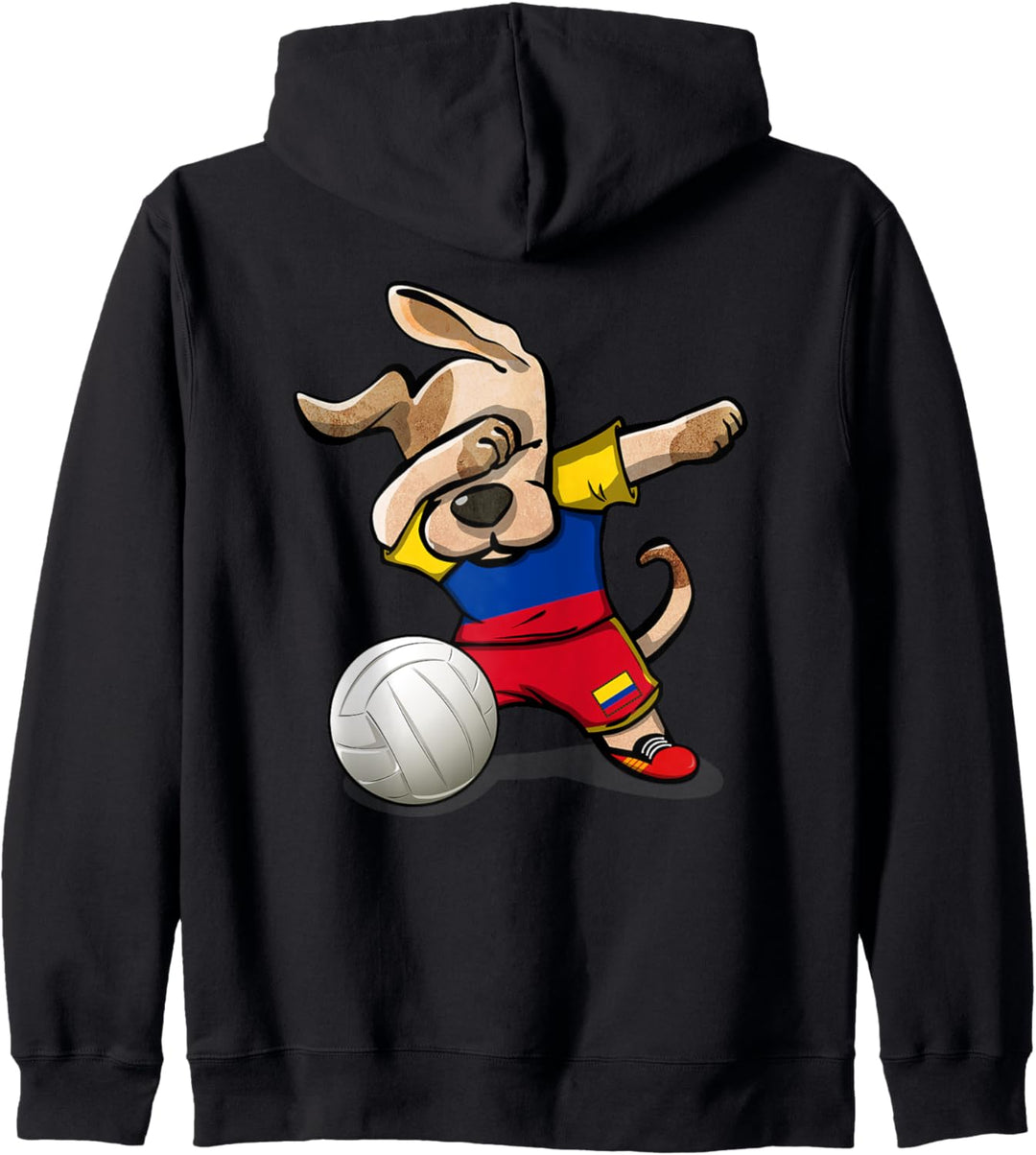 Tupfender Hund Kolumbien Volleyball Kolumbianische Flagge Kapuzenjacke