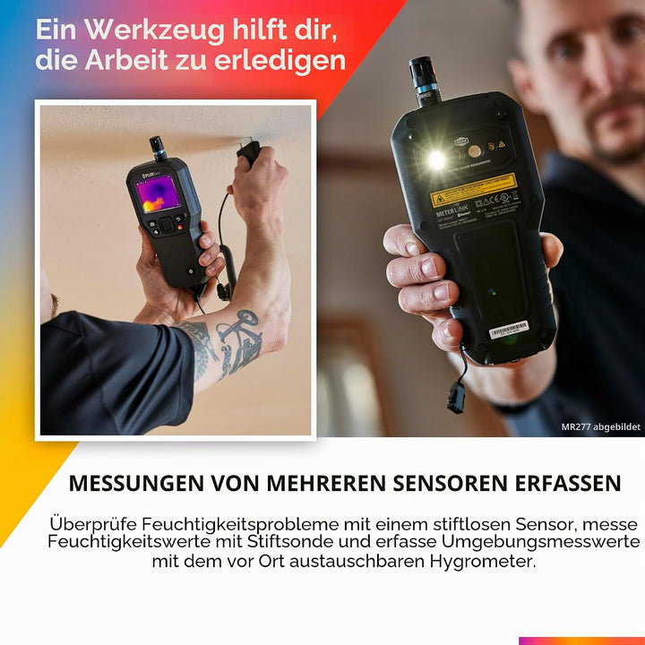 FLIR Feuchtigkeitsmessgerät mit integriertem Wärmebilddetektor für Temperatur- und relative Feuchtig