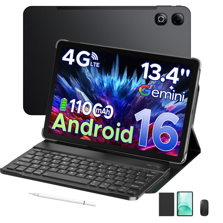 Tab G6 Max Android 16 Tablet 13,4 Zoll FHD+ 90Hz 32GB RAM+256GB ROM 11000mAh Tablet mit SIM Card Slo
