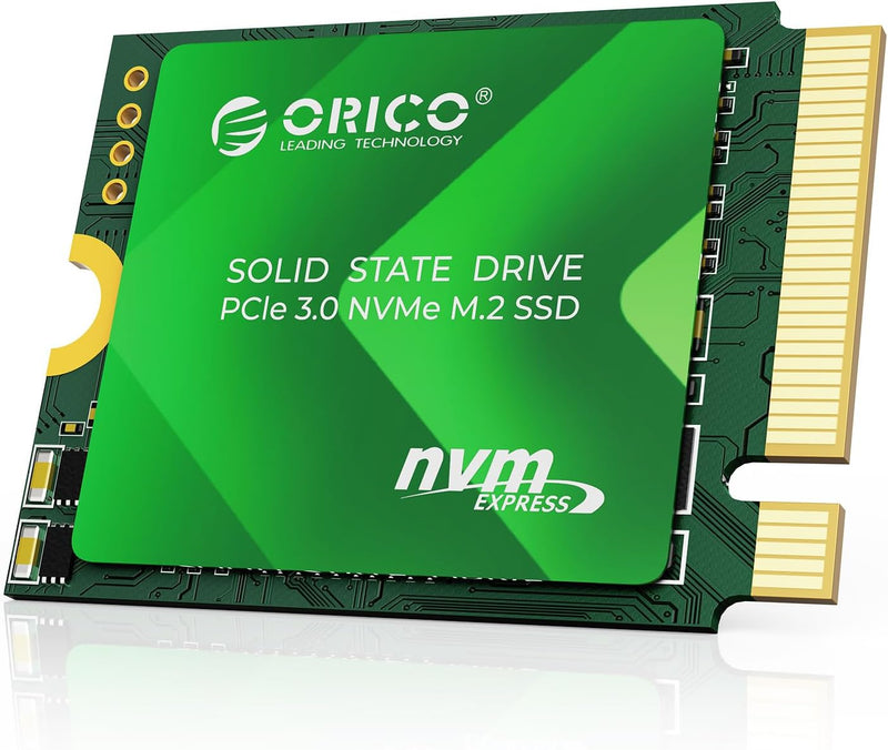 ORICO 2230 SSD 256GB M.2 NVMe, TLC 3D NAND, PCIe 3.0 mit 2500MB/s Lesen & 1300MB/s Schreiben, Kupfer