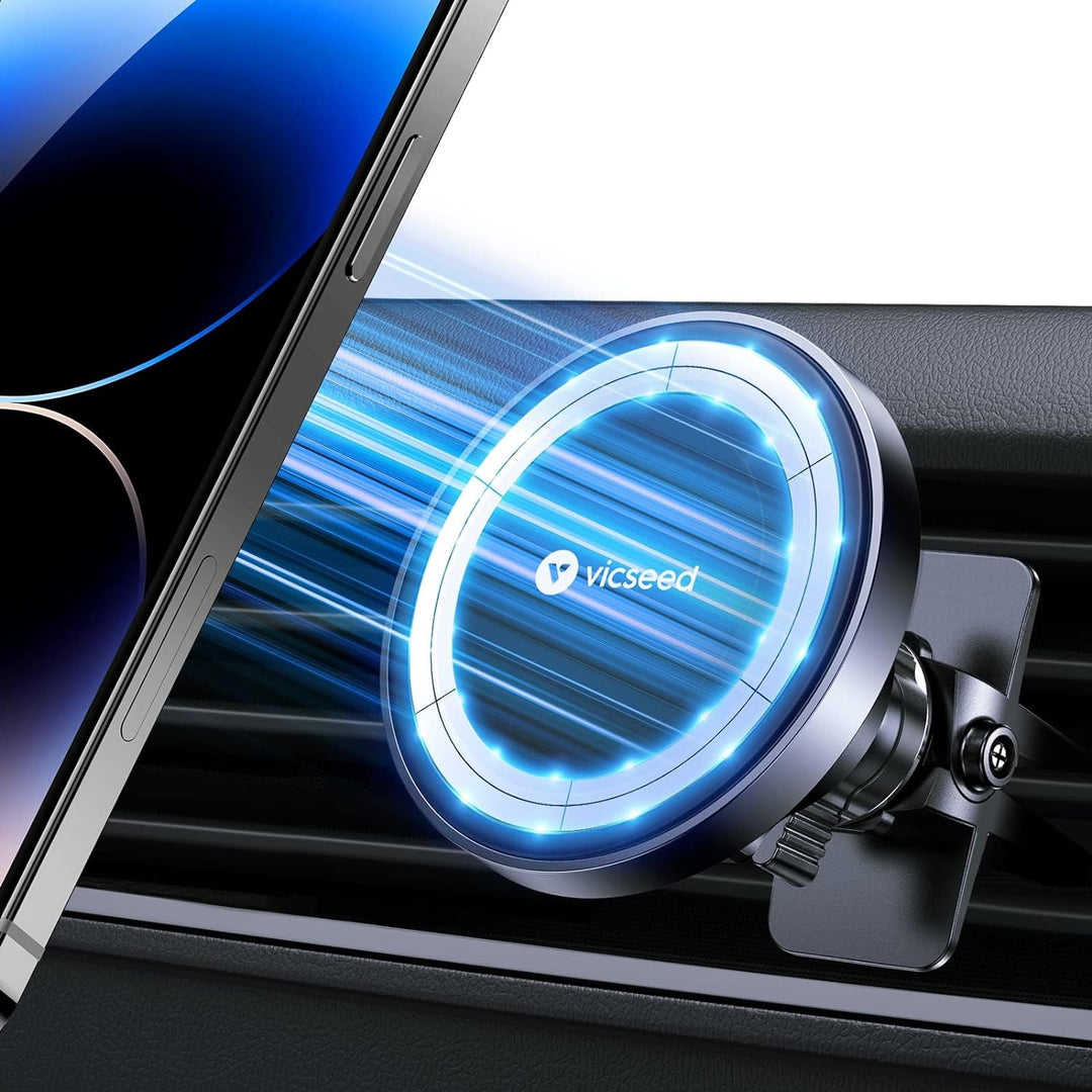 VICSEED Handyhalterung Auto Magnet Lüftung [Starker Magnet mit 12xN55 Magneten] Magsafe Autohalterun