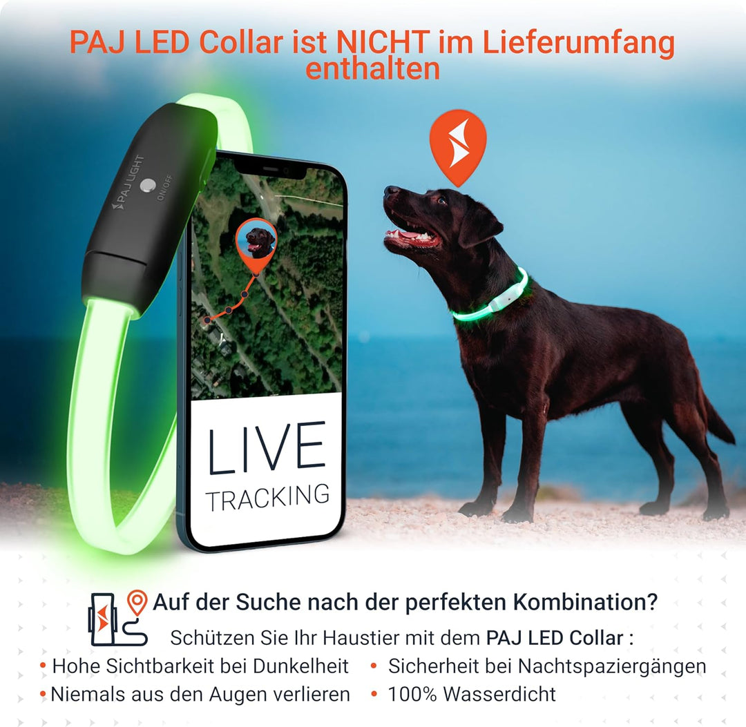 PAJ GPS Tracker für Hunde - 4G - Weglaufalarme + weltweite Live-Ortung - bis zu 10 Tage Akkusparmodu