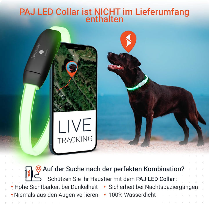 PAJ GPS Tracker für Hunde - 4G - Weglaufalarme + weltweite Live-Ortung - bis zu 10 Tage Akkusparmodu