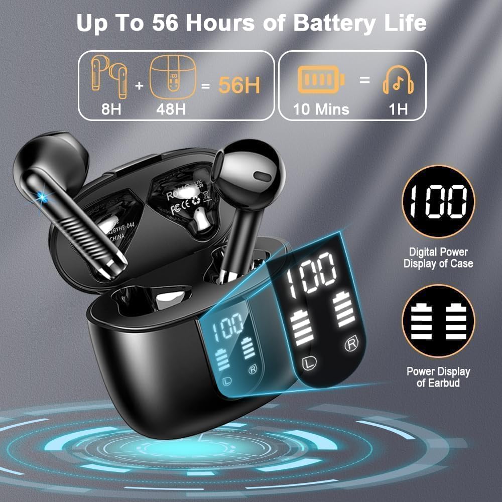 Drsaec Bluetooth 5.4 Kopfhörer, 2026 Neu In Ear Kopfhörer Kabellos Bluetooth 6D Tiefer Bass Kabellos