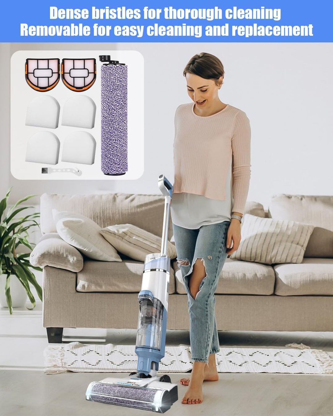 Zubehörset Bürstenwalze und Filter Zubehörset für Shark WDB1F2 für HydroVac XL 3-in-1 Staubsauger Er
