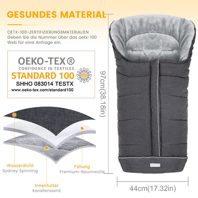 Orzbow Fusssack für Kinderwagen Buggy,Baby Fusssack Schlafsack,Babyfusssack für Babyschale,Winterfus