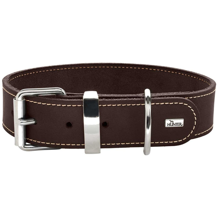 HUNTER AALBORG SPECIAL Hundehalsband, Leder, strapazierfähig, komfortabel, 40 (S), dunkelbraun dunke