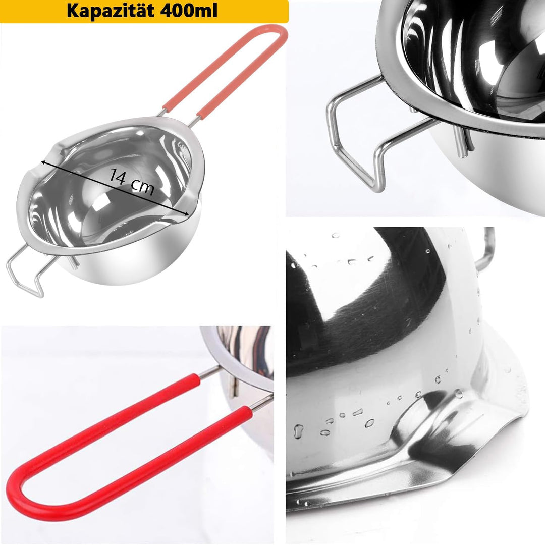 BINJCE Kerzen Selber Machen Set, Kerzenherstellung Kit, Wachsschmelztopf und 150 kerzendochte für ke