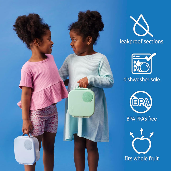 b.box Mini Brotdose | Bento-Box mit 3 Fächern (2 auslaufsicher) | Ideal für Kleinkinder, Kinderlunch