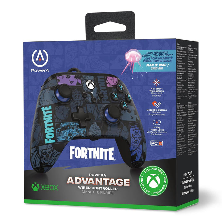 PowerA Kabelgebundener Controller Advantage für Xbox Series X|S - Fortnite: Epischer Sieg, Gamepad,