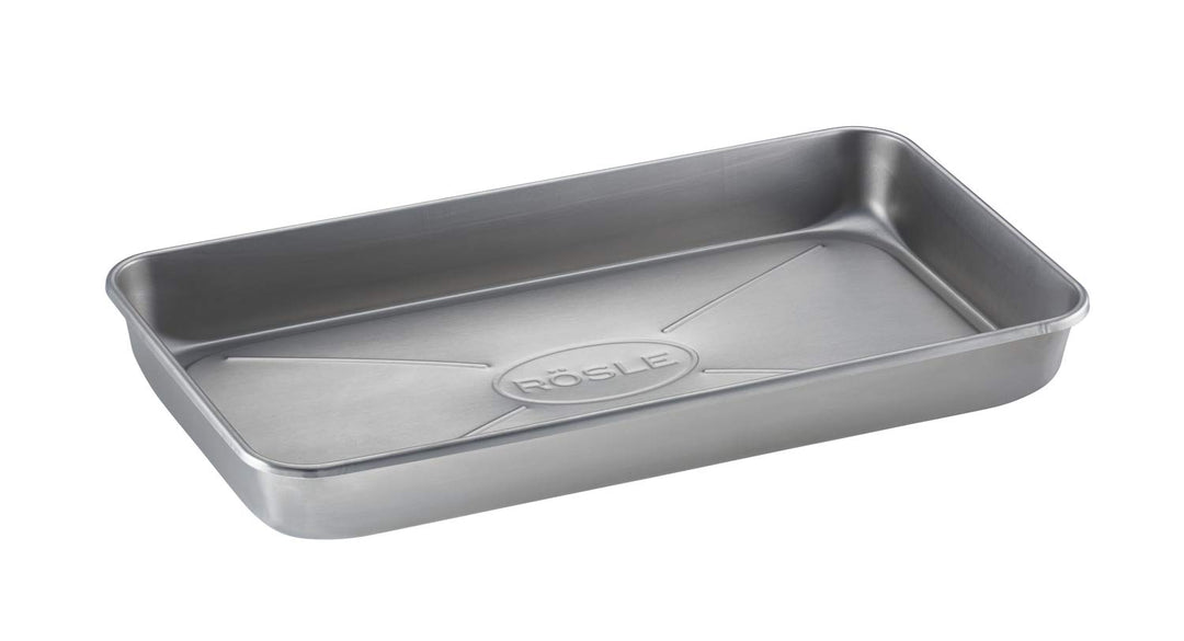 RÖSLE Barbecue Universalschale PRO, Hochwertige Edelstahlschale mit hohem Rand zum Marinieren, Servi