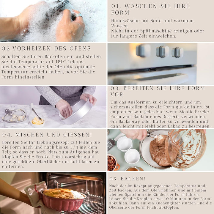 Erreke Gugelhupfform, Professionelle Qualität Kuchenform, Gugelhupf Backform, Sehr Widerstandsfähig,