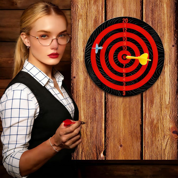 Dart Wandschutz Set aus Filz, 6 Selbstklebende Paneele in Holzoptik (30x30 cm) | Wandschutz für Dart